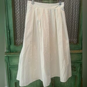 Off-White Pleated A-Line Midi Skirt